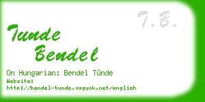 tunde bendel business card